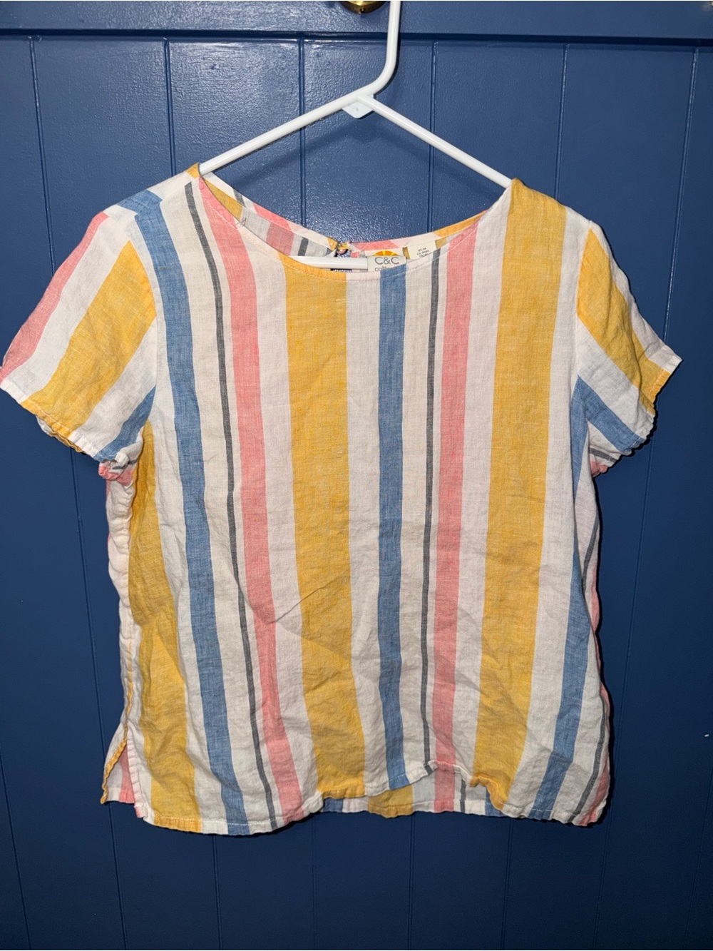 C&C California striped linen Top